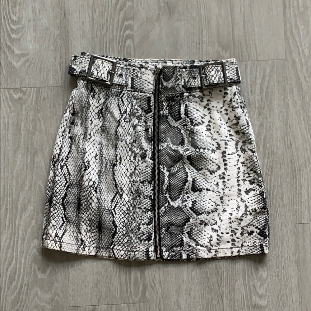 Snakeskin Mini Skirt